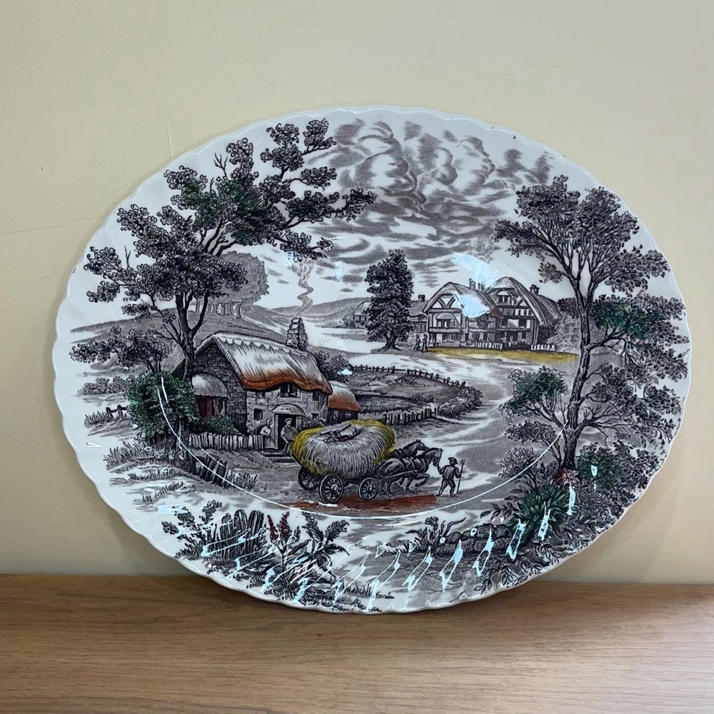 Yorkshire Ironstone oval platter.